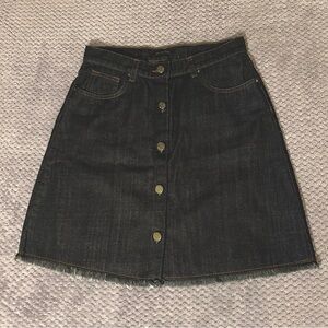 Massimo Dutti button front denim skirt 4